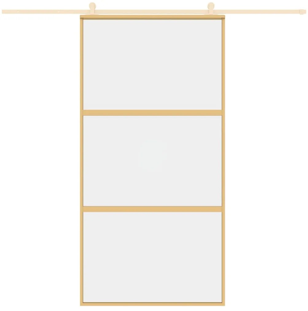 Porta deslizante 102,5x205 cm vidro ESG/alumínio dourado
