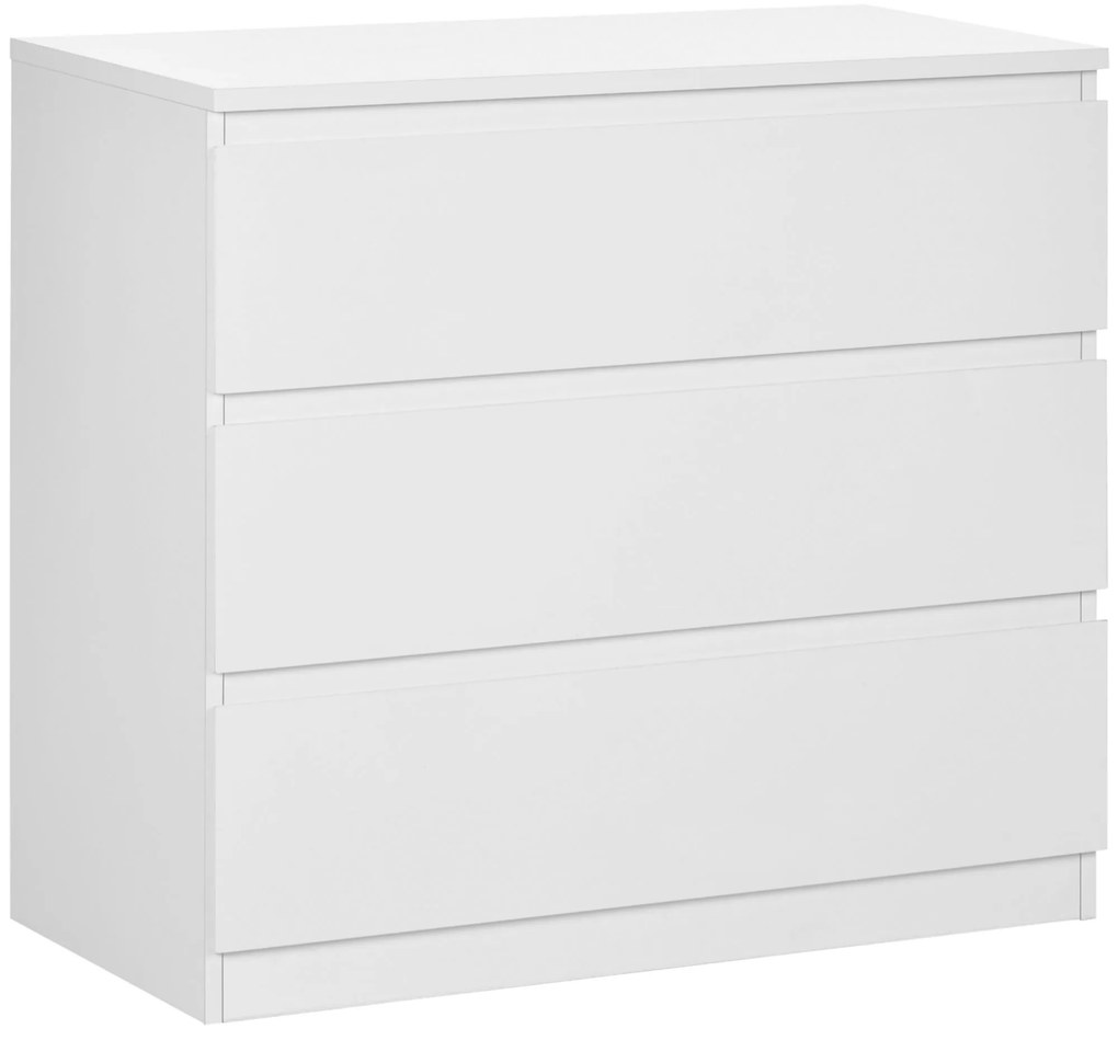 HOMCOM Cômoda 3 Gavetas Móvel de Armazenamento Elegante para Quarto Interior 80x39x73 cm | Aosom Portugal