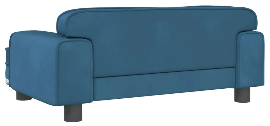 Cama para cães 70x45x30 cm veludo azul