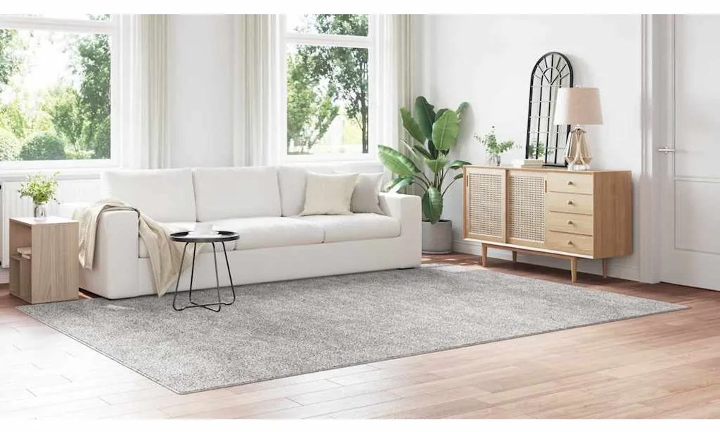 Tapete Shaggy com Fundo de Látex Cinza 240x340 cm