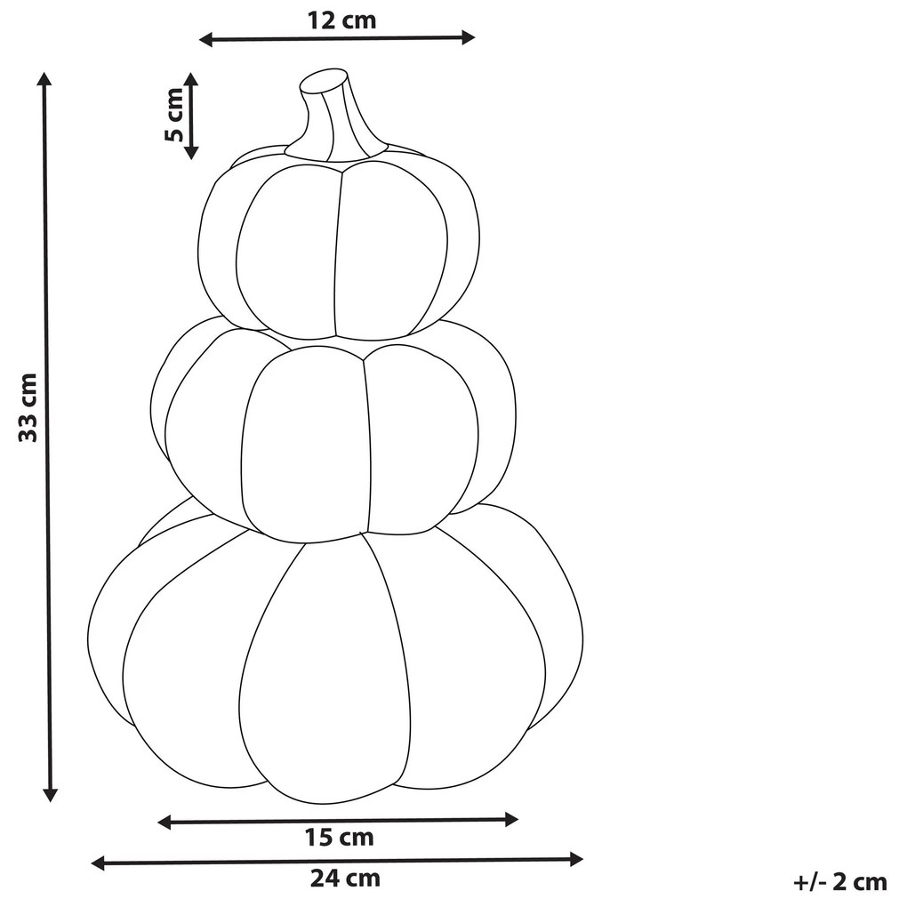 Figura decorativa em cerâmica laranja e dourada 33 cm KALAMATA Beliani