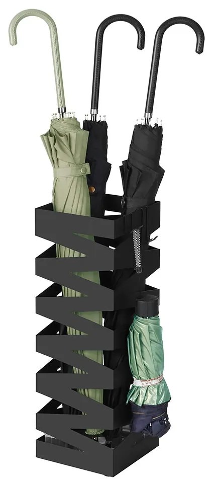 Suporte para guarda-chuvas em metal 20 x 20 x 49 cm Preto