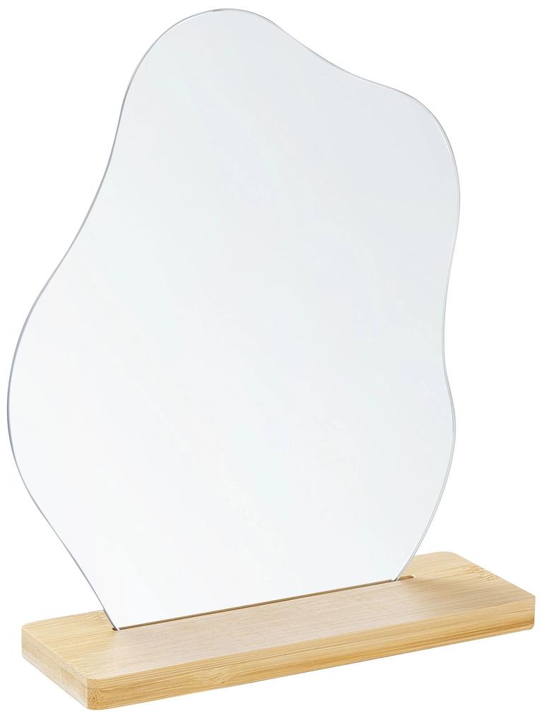 Espelho decorativo em madeira clara 22 x 19 cm LOZERE Beliani