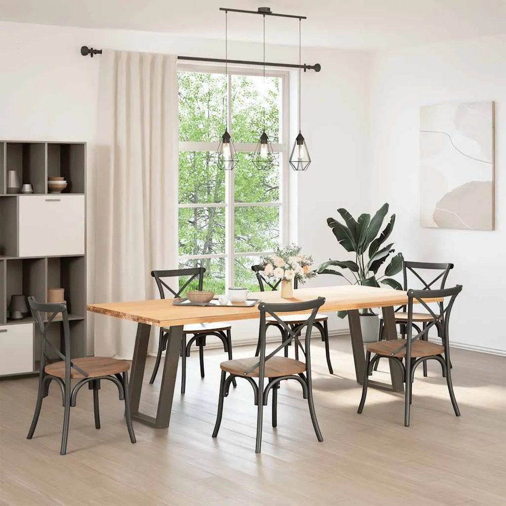 Pés para mesa de jantar em formato de U, 2 peças, aço natural, 60x(72-
