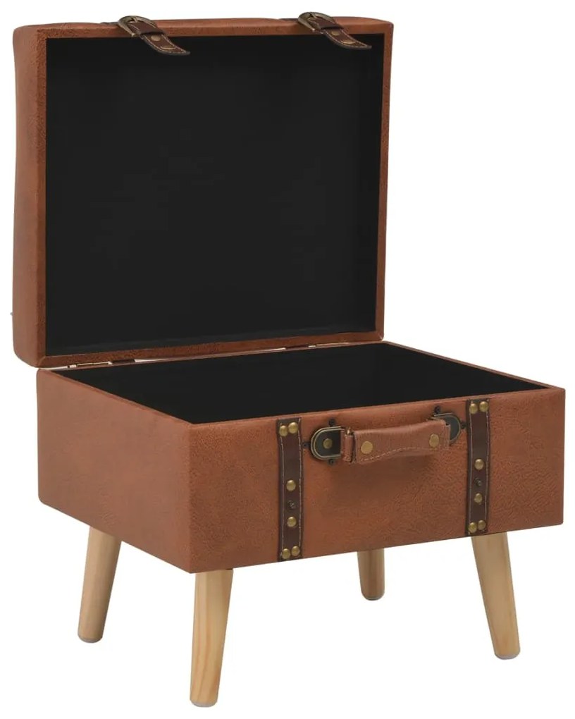 Banco de arrumação 40 cm couro artificial bronze