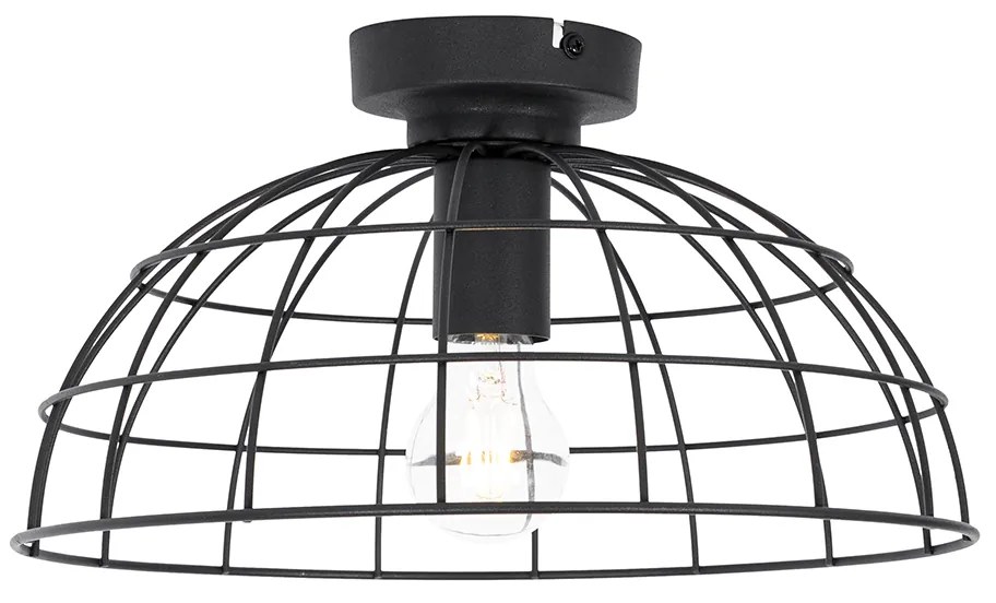 Luminária de teto industrial preta 35 cm - Hanze Industrial