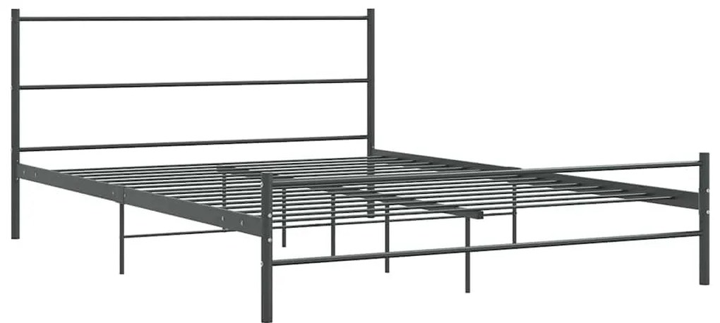 Estrutura de cama sem colchão 140x200 cm metal cinzento
