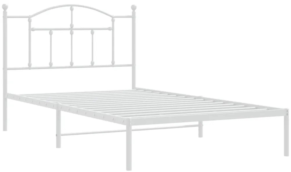 Estrutura de cama em metal com cabeceira 107x203 cm branco