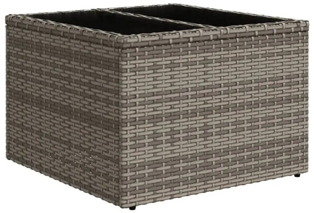 5 pcs conjunto sofás de jardim c/ almofadões vime PE cinzento