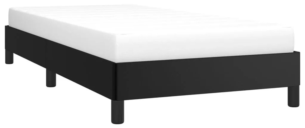 Estrutura de cama 100x200 cm couro artificial preto