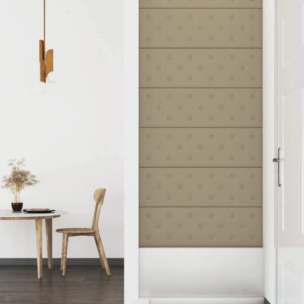 Painel parede 12pcs 90x30 cm couro artificial 3,24m² cappuccino
