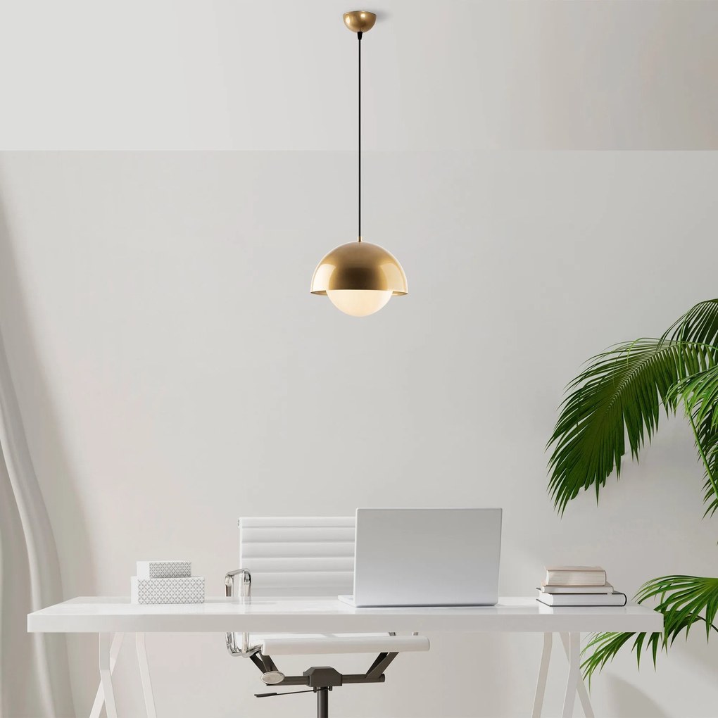 Candeeiro Suspenso Camgoz – Dourado – 30 x 30 x 108 cm