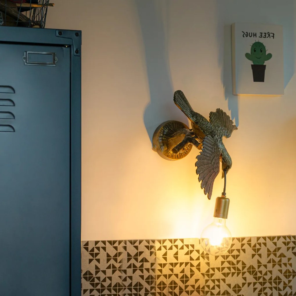 Candeeiro de parede vintage em latão - Animal Fugl