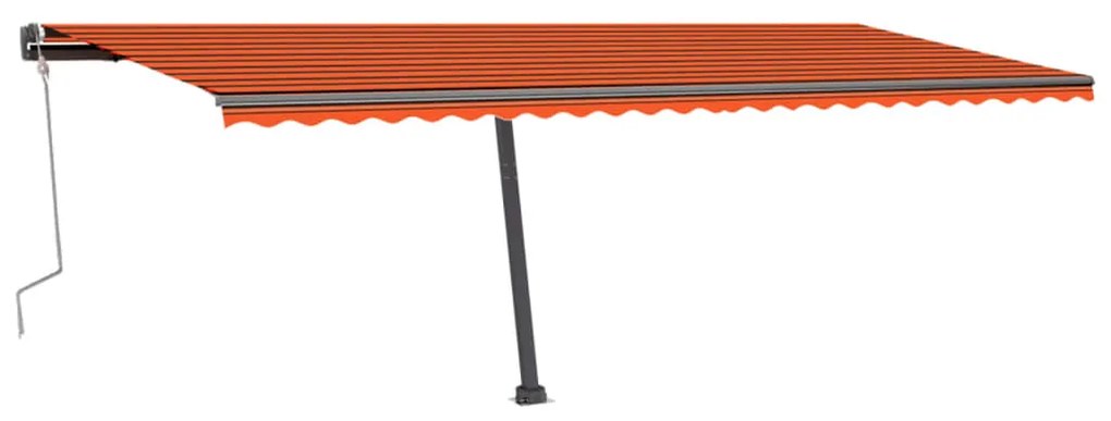 Toldo retrátil manual com LED 600x300 cm laranja e castanho