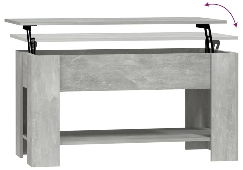 Mesa de centro 101x49x52 cm madeira processada cinza cimento
