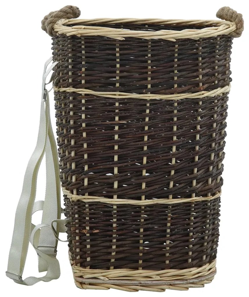 Mochila para lenha com alças 44,5x37x50cm salgueiro natural