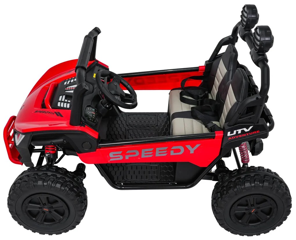 Buggy elétrico para Crianças SPEEDY 12V 4x4 Rodas de espuma EVA, Assento Couro ecológico Vermelho