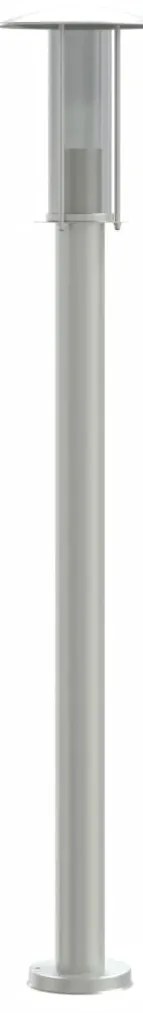 Candeeiro de chão para exterior 100 cm aço inoxidável prateado