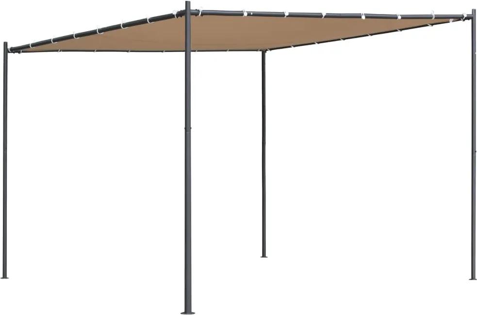 Gazebo com teto inclinado 300x300x251 cm 180 g/m² bege