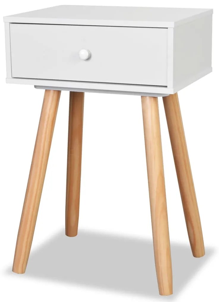 Mesas de cabeceira 2 pcs pinho maciço 40x30x61 cm branco