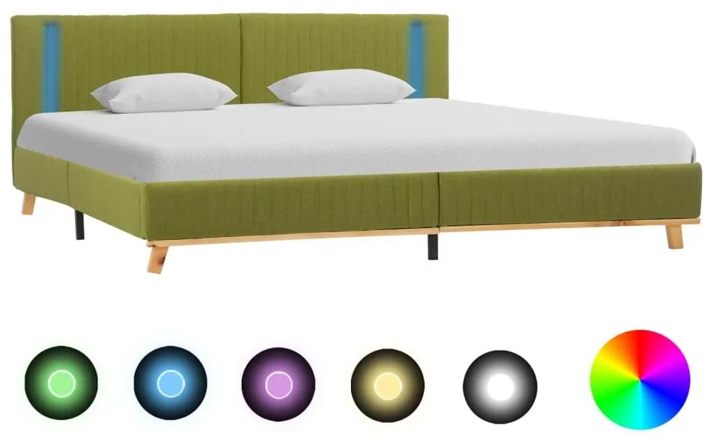 Estrutura de cama com LED em tecido 180x200 cm verde