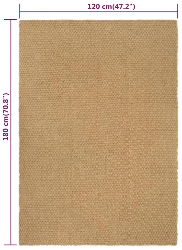 Tapete retangular natural 120x180 cm juta