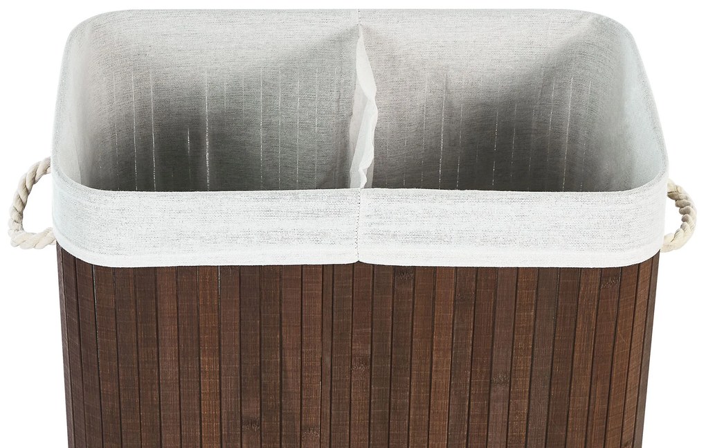 Cesto em madeira de bambu escura 60 cm KANDY Beliani