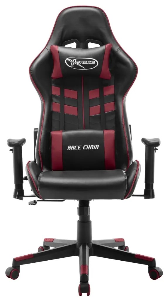 Cadeira de gaming couro artificial preto e vermelho tinto