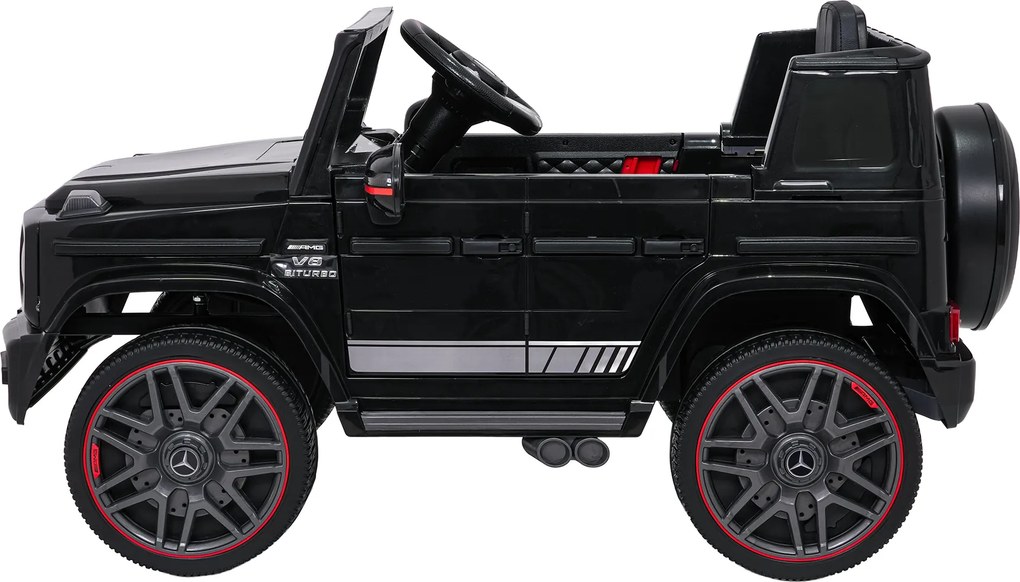 Carro elétrico para Crianças 2 a 5 anos 12V Mercedes G63 AMG LIFT Rodas de espuma EVA, assento Couro ecológico Preto