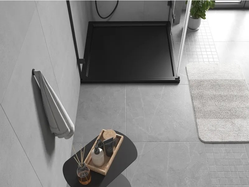 Mexen Flow base de duche quadrada slim 85 x 85 cm, preto mate - 46S708585
