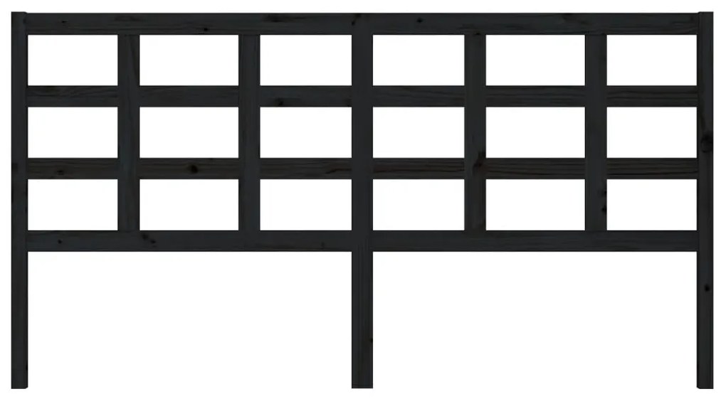 Cabeceira de cama 185,5x4x100 cm pinho maciço preto