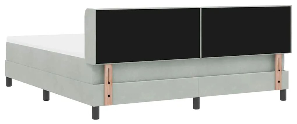 Camaspring vidaXL com colchão Cinza claro 180x200 cm Veludo