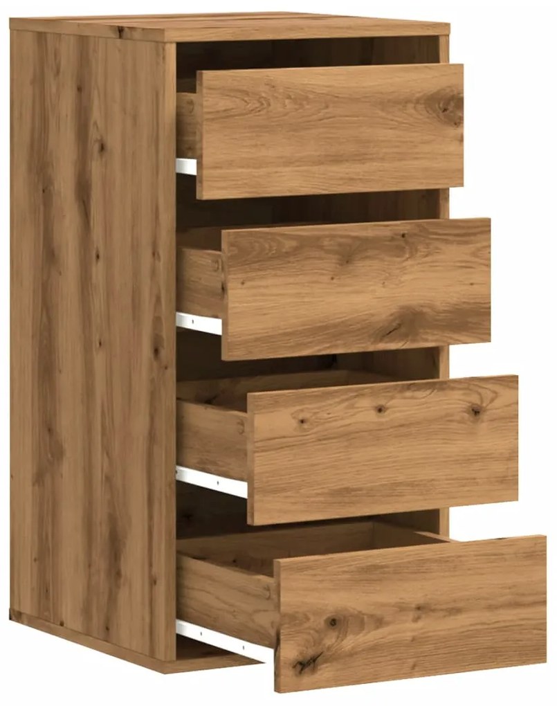 Cómoda com 4 Gavetas - 40x41x76 cm - derivados de madeira - carvalho a