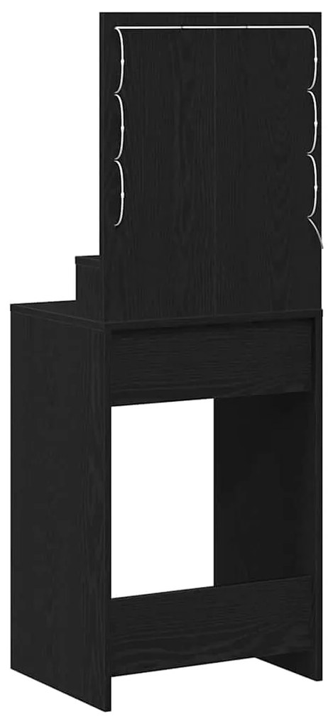 Mesa de Maquiagem vidaXL com Luzes LED em Carvalho Preto 50x41x135 cm
