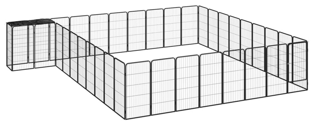 Parque p/ cães c/ 38 painéis 50x100 cm aço revestido a pó preto