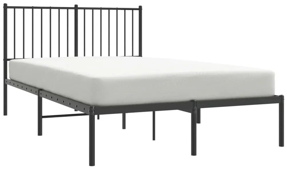 Estrutura de cama com cabeceira 120x200 cm metal preto