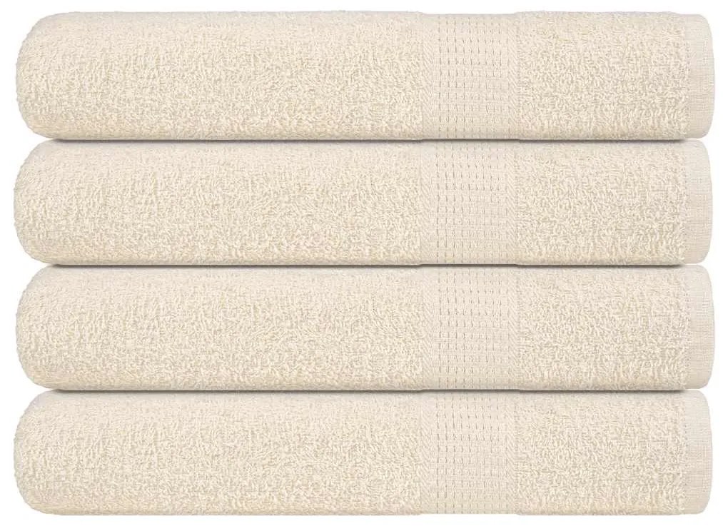 vidaXL Toalhas 4 pcs 100x200 cm 360 gsm 100% algodão creme