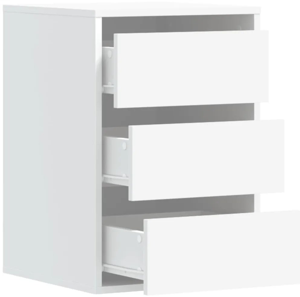 Cómoda com 3 Gavetas - 40x41x58 cm - derivados de madeira - branco