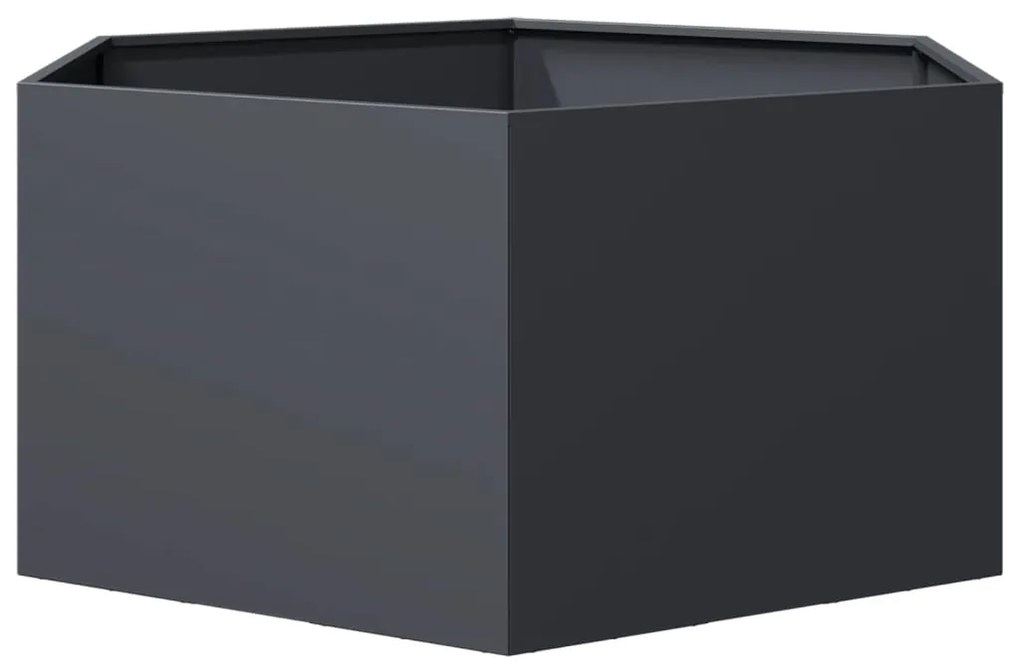 Vaso/floreira de jardim hexagonal 104x90x45 cm aço antracite