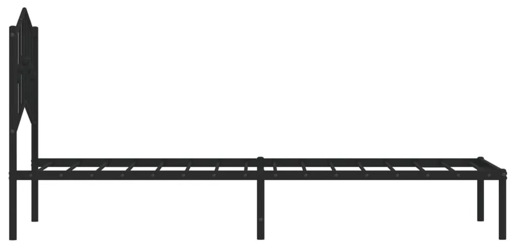 Estrutura de cama com cabeceira 107x203 cm metal preto
