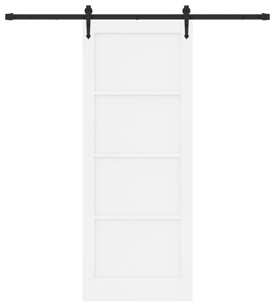 Porta Deslizante vidaXL com Conjunto de Hardware Branca 83x211 cm Made