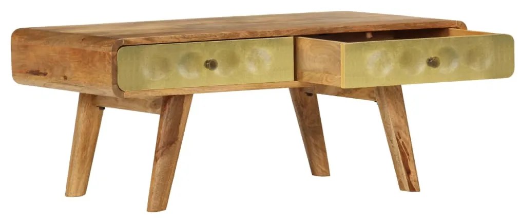 Mesa de centro madeira de mangueira maciça 90x50x40 cm
