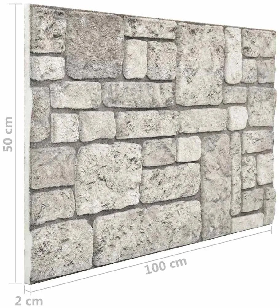 Painéis de parede 3D design tijolos cinzentos 10 pcs EPS