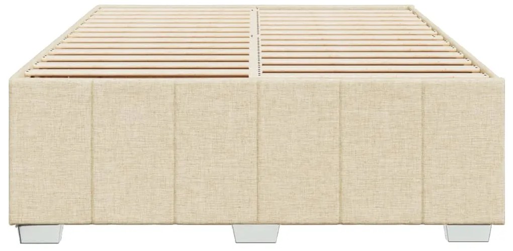 Estrutura de cama sem colchão 160x200 cm tecido cor creme