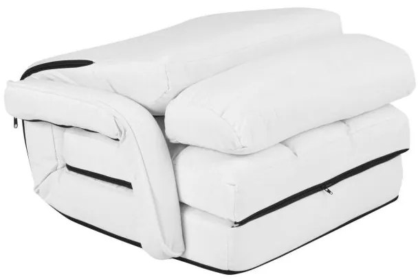 Sofá Cama de Chão individual dobrável com almofada multifuncional para quarto Sala de estar Varanda 67 x 65 x 72 cm Branco