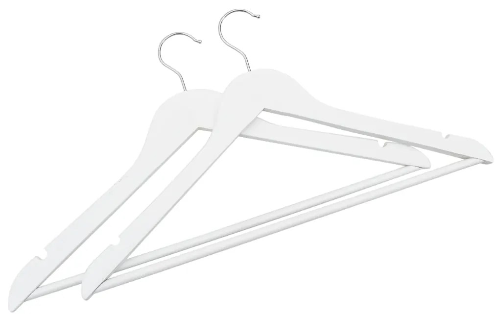 100 pcs conjunto de cabides antiderrapantes madeira branco