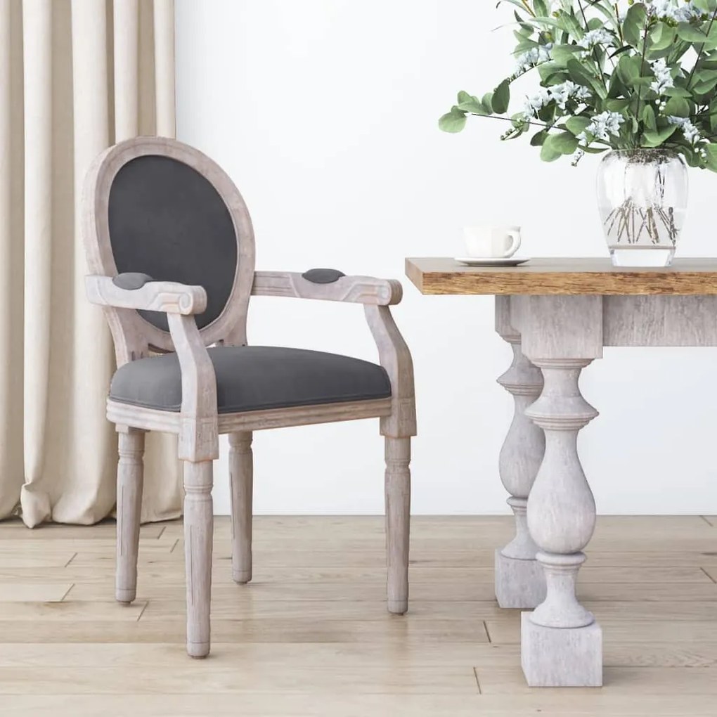 vidaXL Cadeira de jantar 54x56x96,5 cm veludo cinzento-escuro