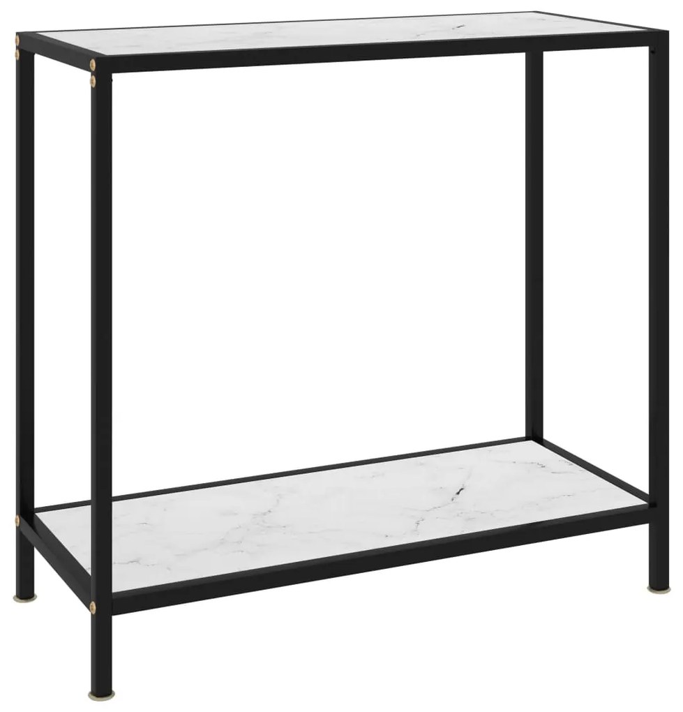 vidaXL Mesa consola 80x35x75 cm vidro temperado branco