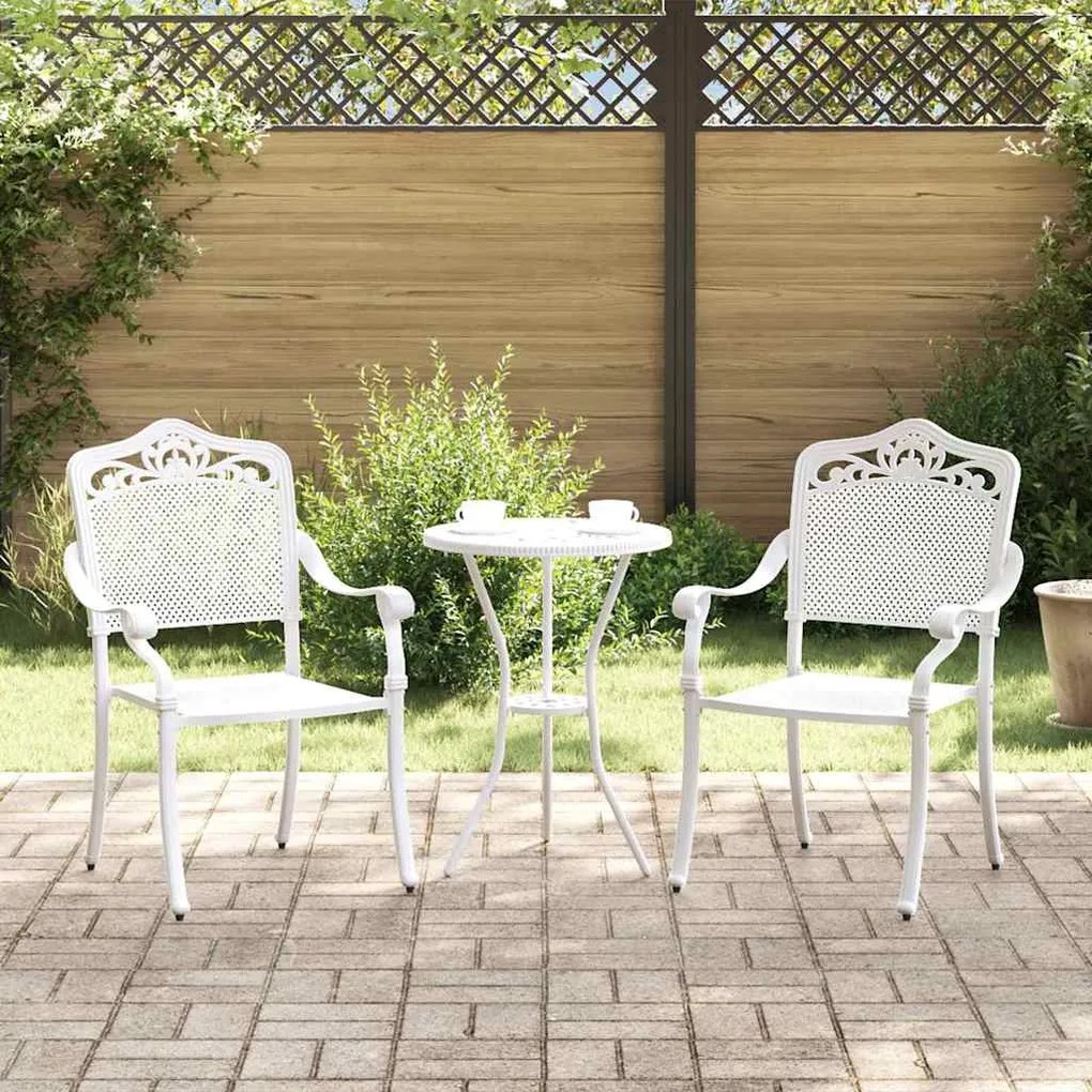 vidaXL Cadeira de Jardim 2 pcs Branco 55 x 55 x 92,5cm Alumínio