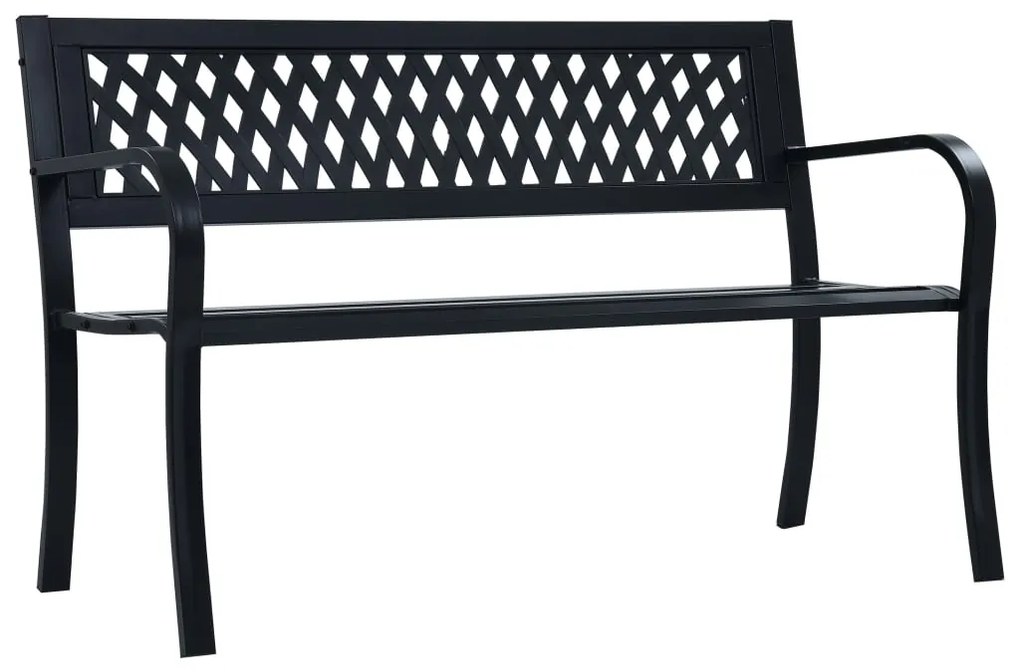 vidaXL Banco jardim 125 cm aço preto